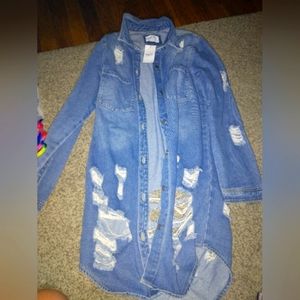 Denim destroyed Style cover up/ dress